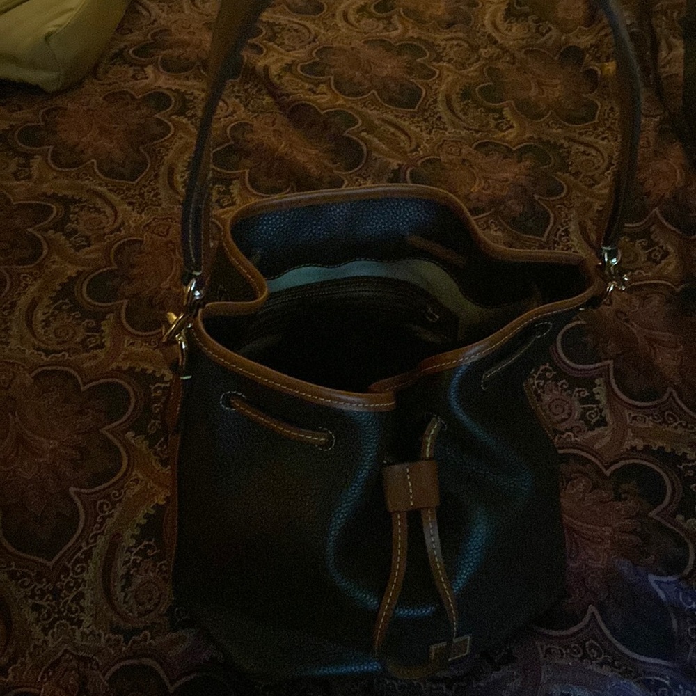 Dooney & Bourke pebble grain leather drawstring handbag & pebble leather wallet